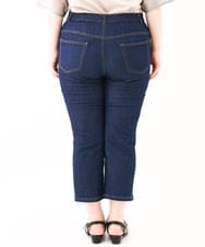 OLLHV31089 eur3(エウルキューブ) 【大きいサイズ/接触冷感】カットレングスストレッチデニム ネイビー(57)