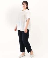 OLLHV32139 eur3(エウルキューブ) 【大きいサイズ/セットアップ対応】接触冷感カノコパンツ ネイビー(57)