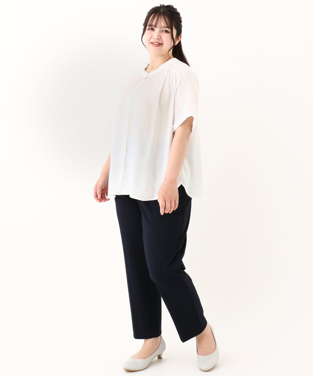 OLLHV32139 eur3(エウルキューブ) 【大きいサイズ/セットアップ対応】接触冷感カノコパンツ ネイビー(57)