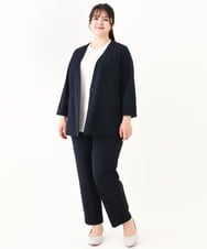 OLLHV32139 eur3(エウルキューブ) 【大きいサイズ/セットアップ対応】接触冷感カノコパンツ ネイビー(57)