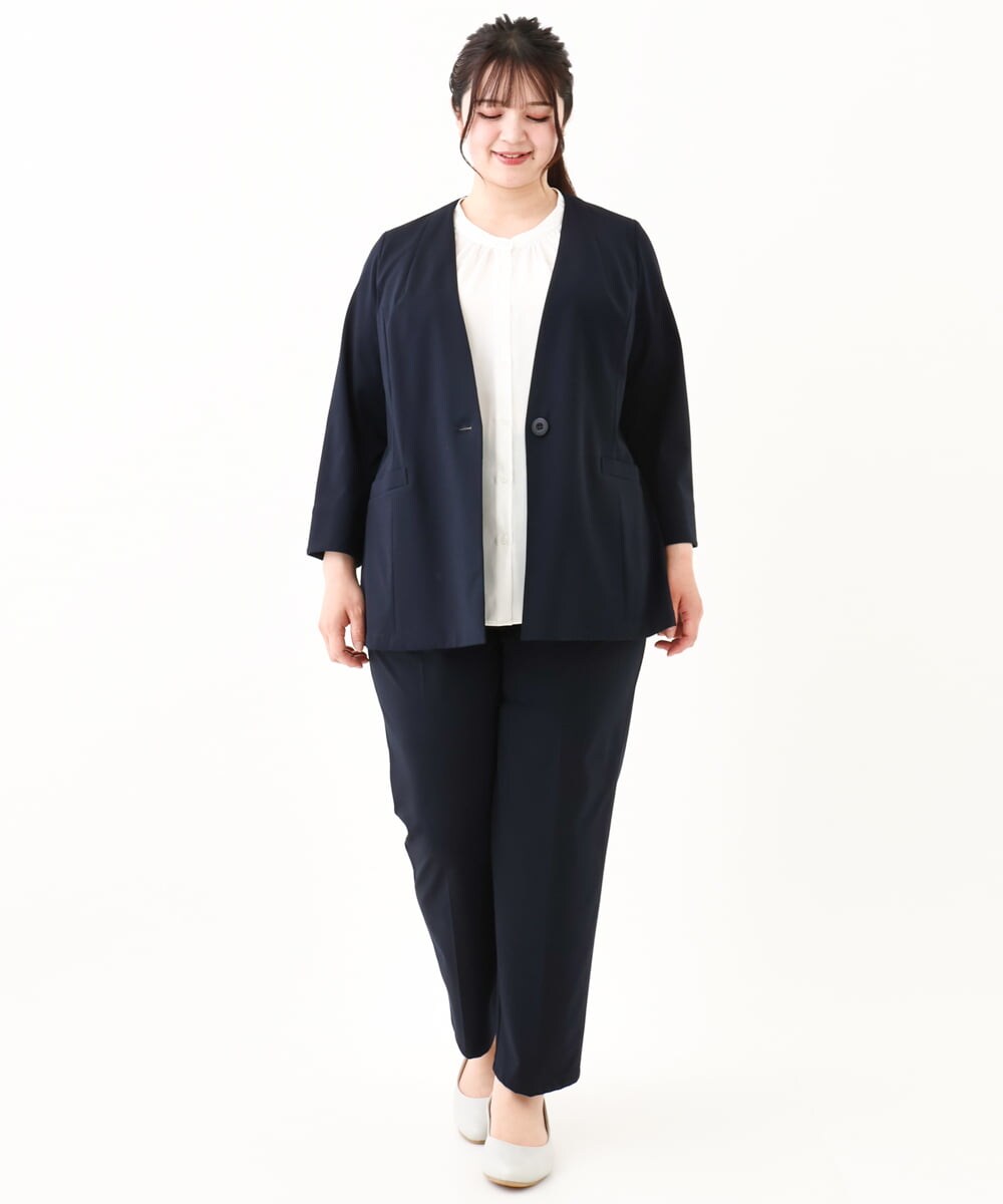 OLLHV32139 eur3(エウルキューブ) 【大きいサイズ/セットアップ対応】接触冷感カノコパンツ ネイビー(57)