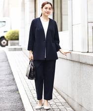 OLLHV32139 eur3(エウルキューブ) 【大きいサイズ/セットアップ対応】接触冷感カノコパンツ ネイビー(57)