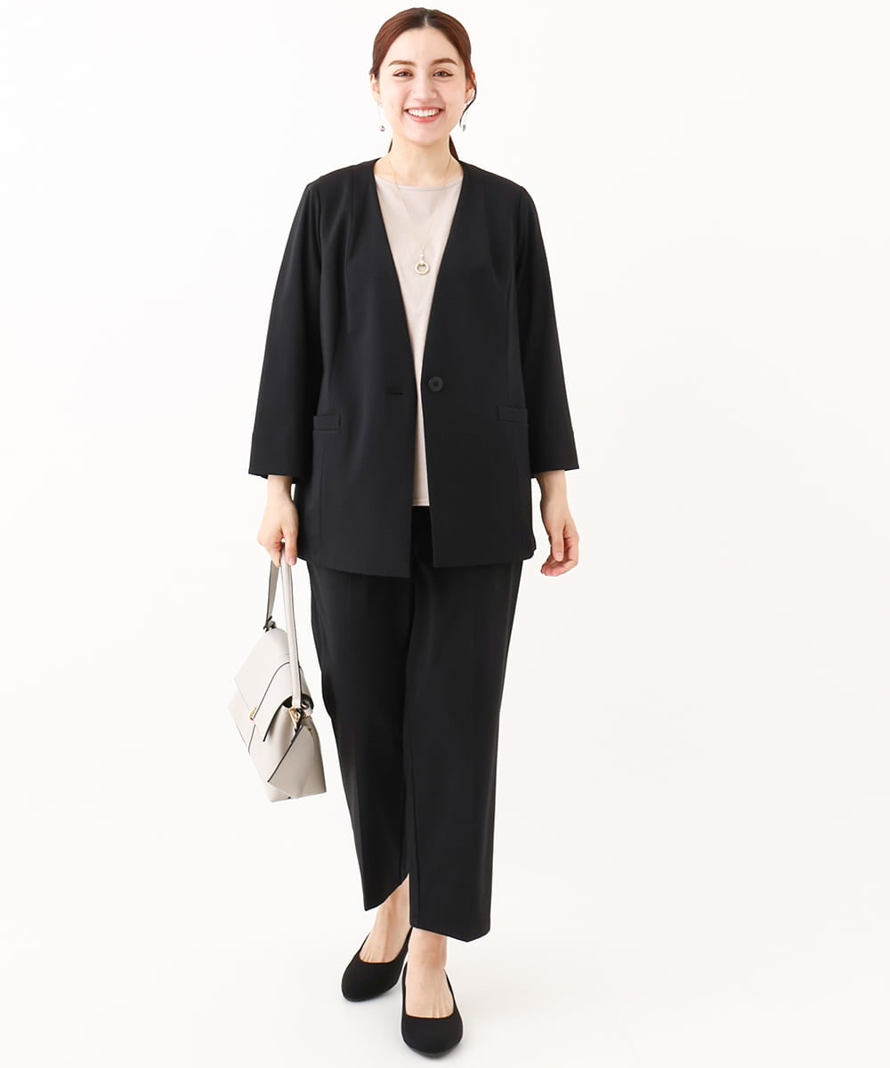 OLLHV32139 eur3(エウルキューブ) 【大きいサイズ/セットアップ対応】接触冷感カノコパンツ ブラック(94)
