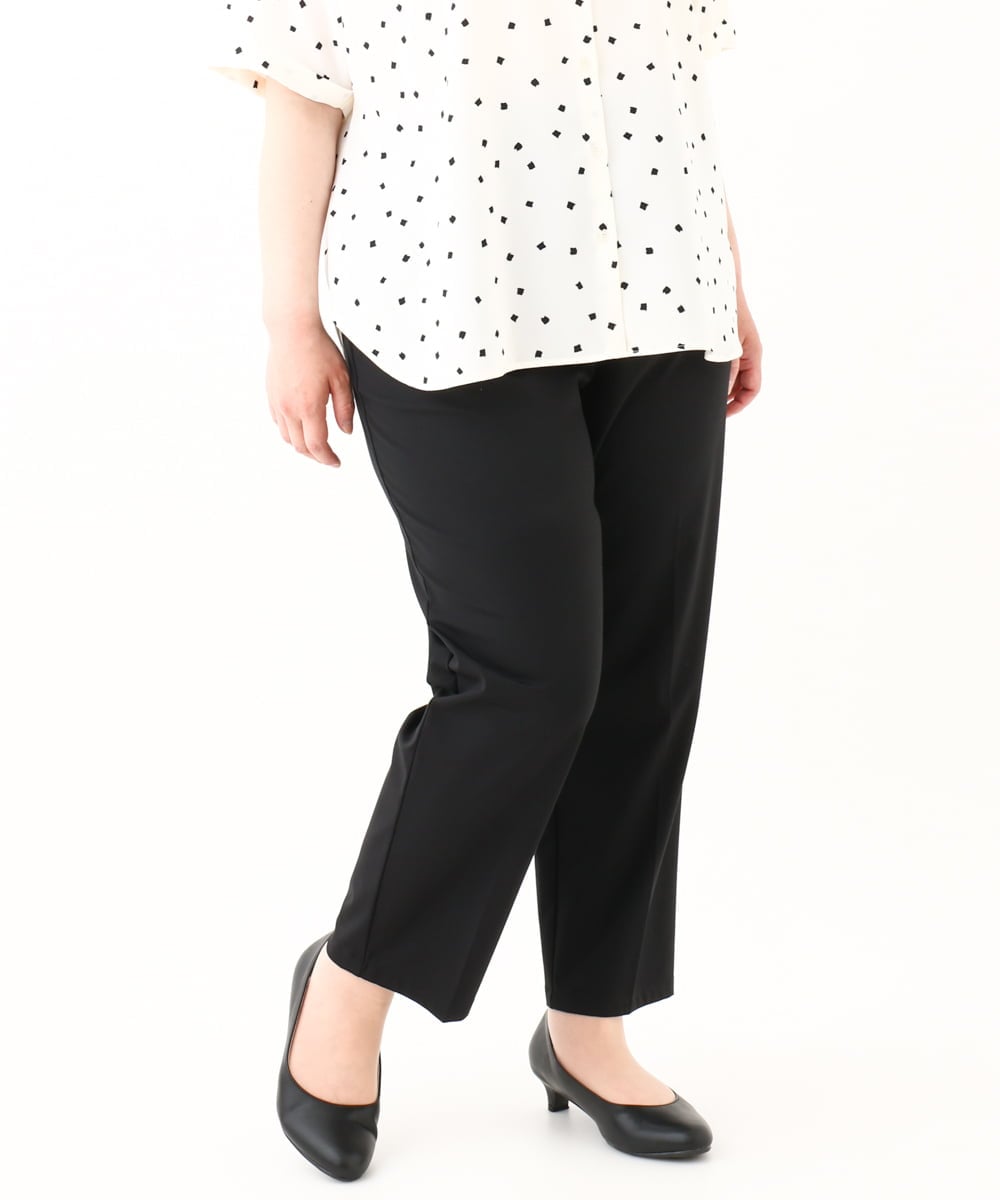 OLLHV32139 eur3(エウルキューブ) 【大きいサイズ/セットアップ対応】接触冷感カノコパンツ ブラック(94)