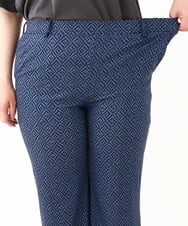 OLLHV33119 eur3(エウルキューブ) 【大きいサイズ】ジャージープリントパンツ ブルー(55)