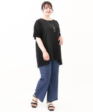OLLHV33119 eur3(エウルキューブ) 【大きいサイズ】ジャージープリントパンツ ブルー(55)