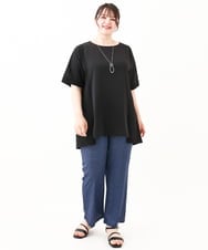 OLLHV33119 eur3(エウルキューブ) 【大きいサイズ】ジャージープリントパンツ ブルー(55)