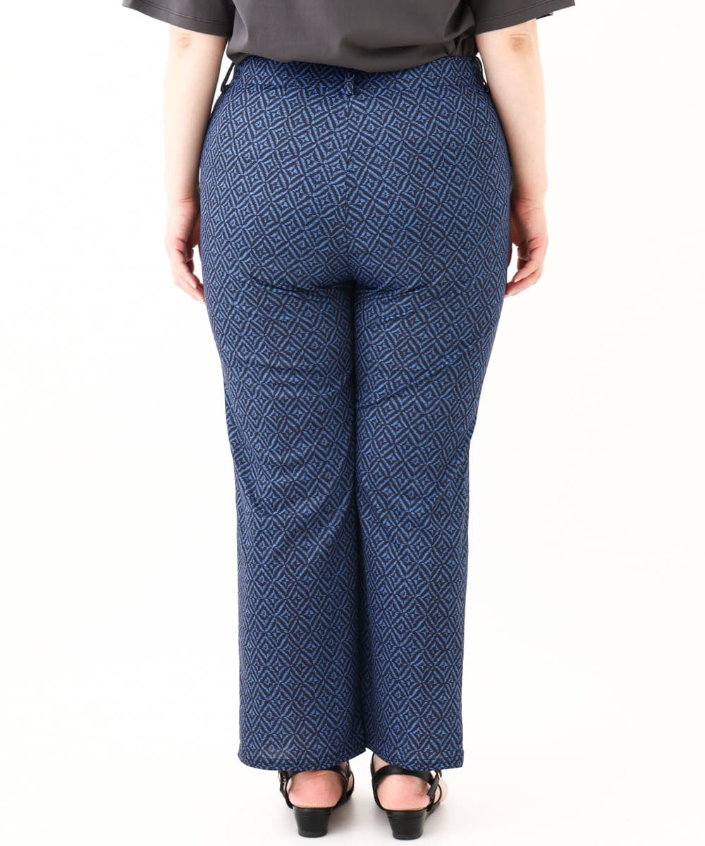 OLLHV33119 eur3(エウルキューブ) 【大きいサイズ】ジャージープリントパンツ ブルー(55)