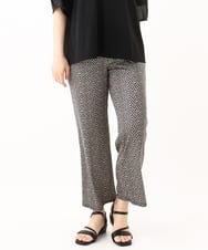 OLLHV33119 eur3(エウルキューブ) 【大きいサイズ】ジャージープリントパンツ ブラック(94)