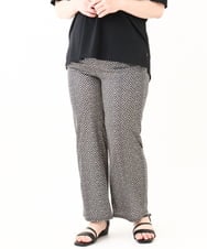 OLLHV33119 eur3(エウルキューブ) 【大きいサイズ】ジャージープリントパンツ ブラック(94)