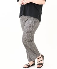 OLLHV33119 eur3(エウルキューブ) 【大きいサイズ】ジャージープリントパンツ ブラック(94)