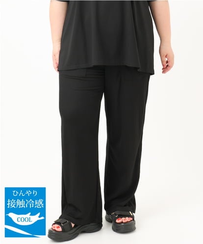 OLLIA44129 eur3 【大きいサイズ/接触冷感】カノコワイドパンツ