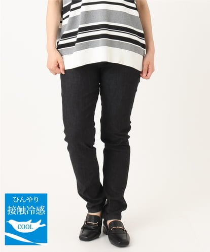OLLIA45089 eur3 【大きいサイズ/接触冷感】スリムストレッチデニムパンツ