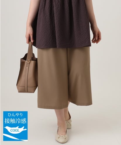 OLLID23099  【大きいサイズ/接触冷感】エステルストレッチワイドパンツ