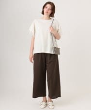 OLLID34099 eur3(エウルキューブ) 【大きいサイズ】エアリーメッシュイージーパンツ ダークブラウン