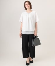 OLLID34099 eur3(エウルキューブ) 【大きいサイズ】エアリーメッシュイージーパンツ ブラック