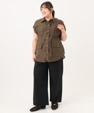 OLLID34099 eur3(エウルキューブ) 【大きいサイズ】エアリーメッシュイージーパンツ ブラック