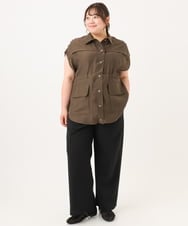 OLLID34099 eur3(エウルキューブ) 【大きいサイズ】エアリーメッシュイージーパンツ ブラック