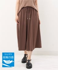 OLLIS55080 eur3(エウルキューブ) 【大きいサイズ/接触冷感】風に揺れるジャージーワイドパンツ モカ(84)