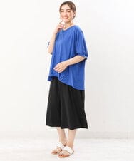 OLLIS55080 eur3(エウルキューブ) 【大きいサイズ/接触冷感】風に揺れるジャージーワイドパンツ ブラック(94)