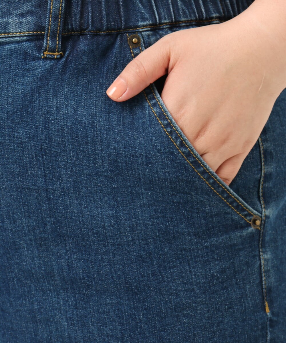 OLLJA08109 eur3(エウルキューブ) 【大きいサイズ】ストレッチストレートデニム ブルー(55)