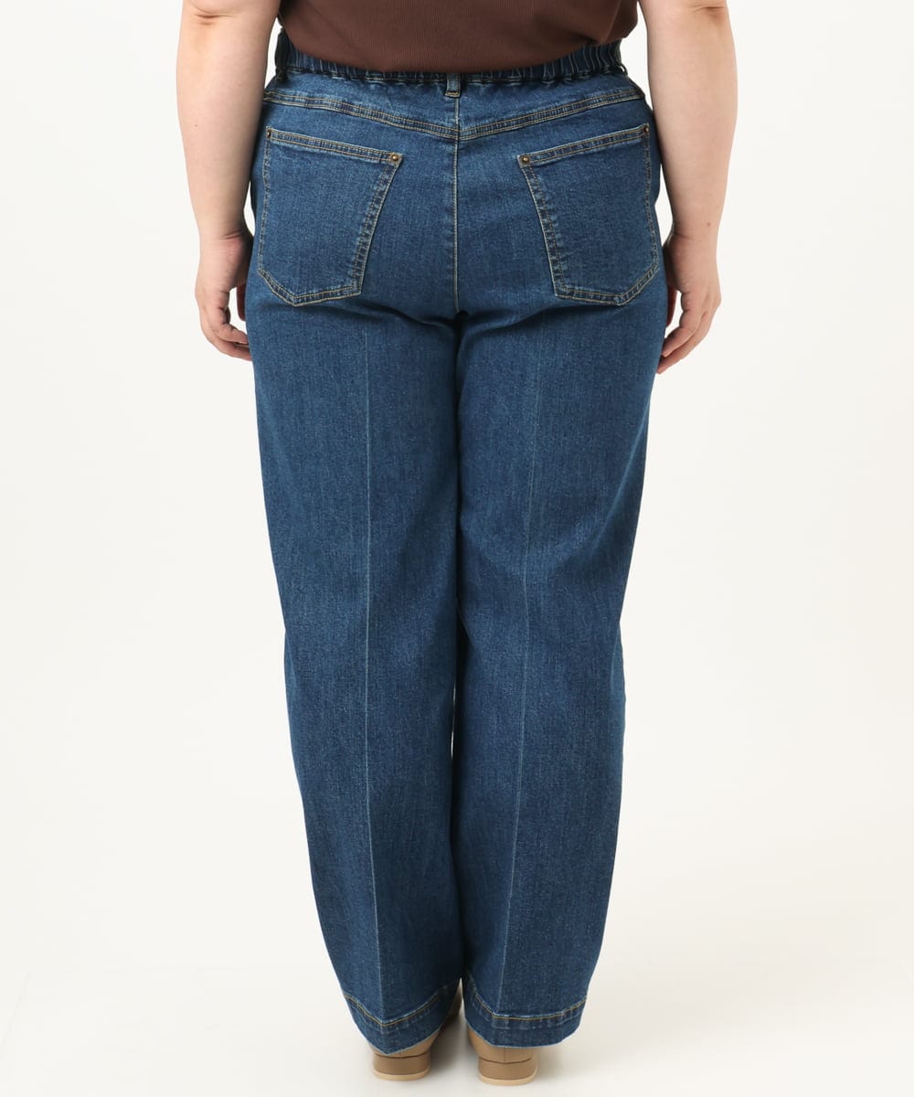 OLLJA08109 eur3(エウルキューブ) 【大きいサイズ】ストレッチストレートデニム ブルー(55)