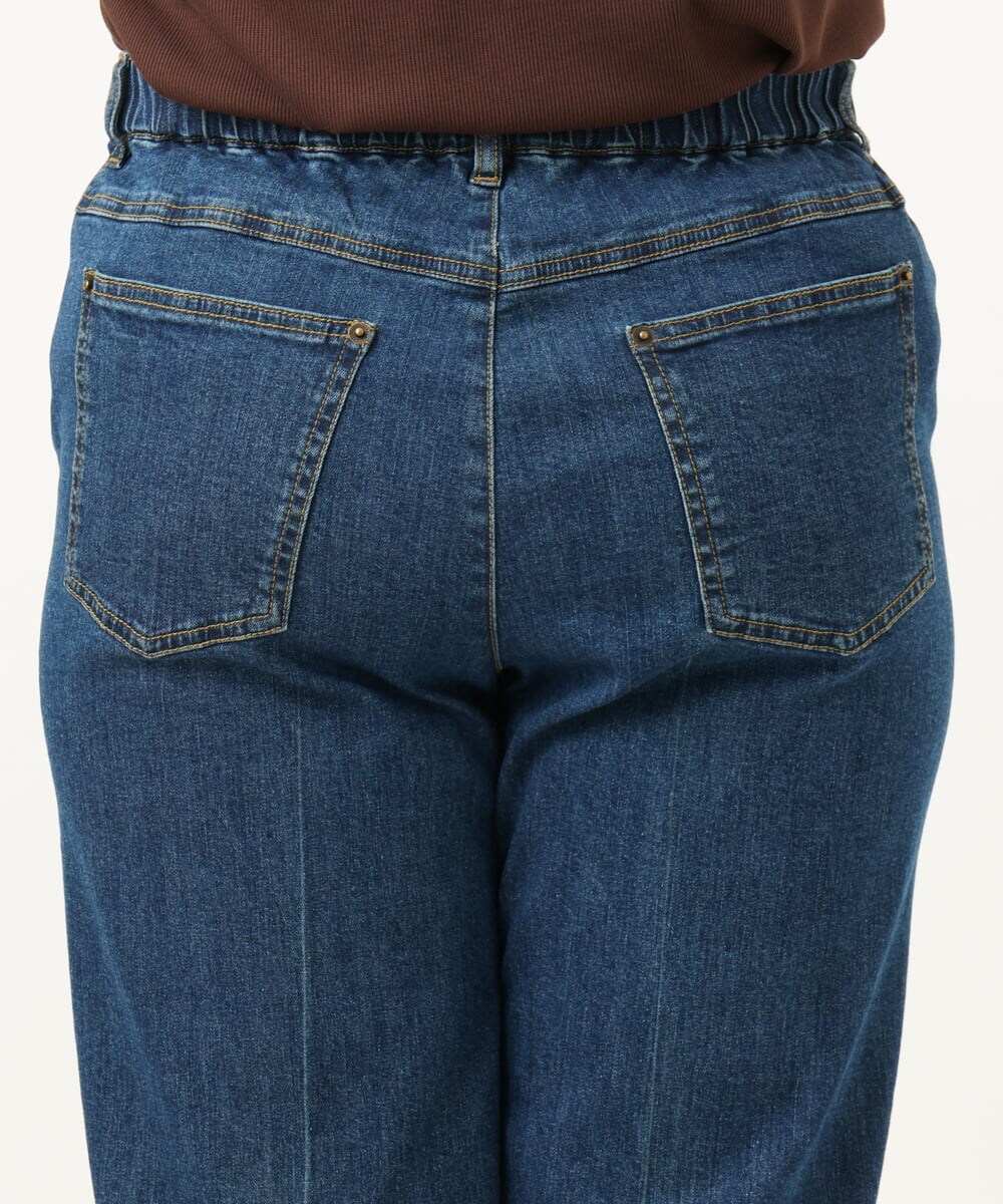 OLLJA08109 eur3(エウルキューブ) 【大きいサイズ】ストレッチストレートデニム ブルー(55)