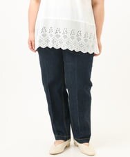 OLLJA08109 eur3(エウルキューブ) 【大きいサイズ】ストレッチストレートデニム ネイビー(57)