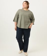 OLLJA08109 eur3(エウルキューブ) 【大きいサイズ】ストレッチストレートデニム ネイビー(57)