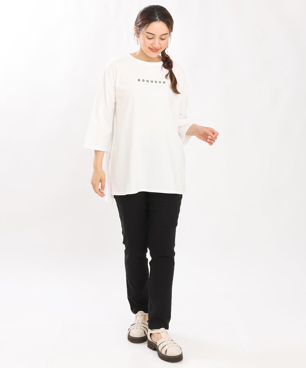 OLLJS01089 eur3(エウルキューブ) 【大きいサイズ】ストレッチスリムパンツ ブラック(94)
