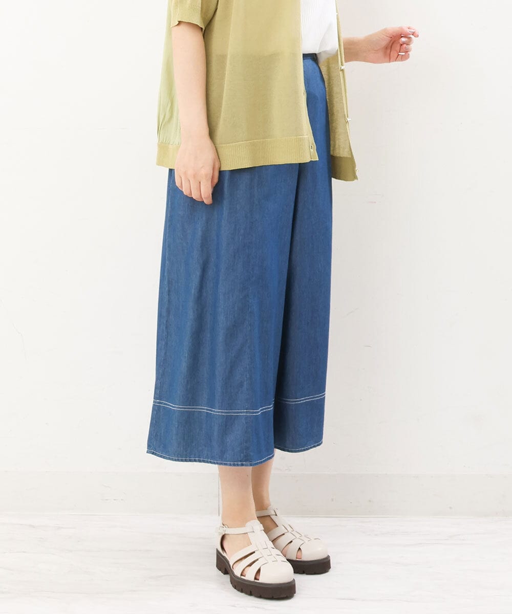 OLLJS53099 eur3(エウルキューブ) 【大きいサイズ】デニムフレアパンツ ブルー(55)