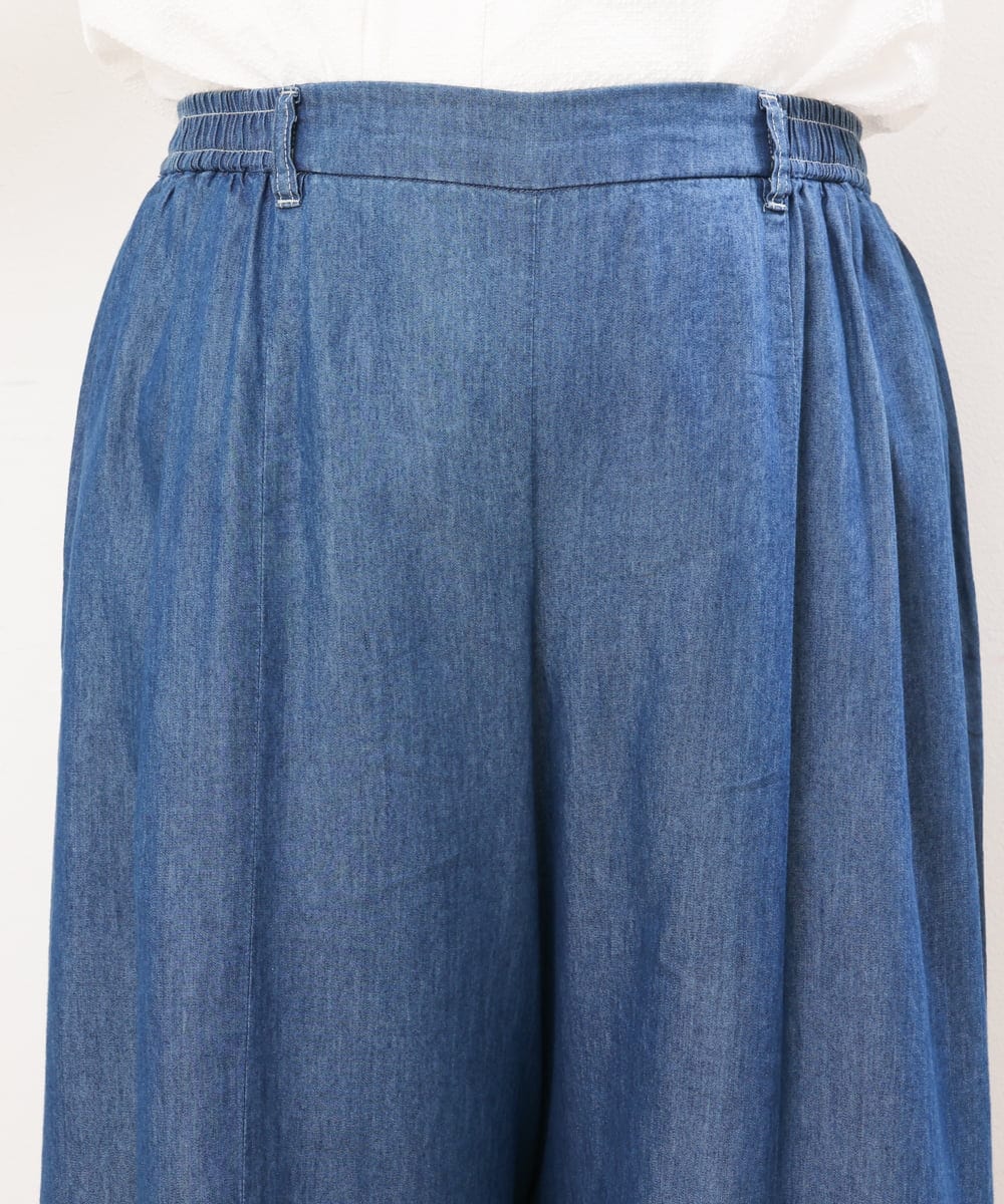 OLLJS53099 eur3(エウルキューブ) 【大きいサイズ】デニムフレアパンツ ブルー(55)