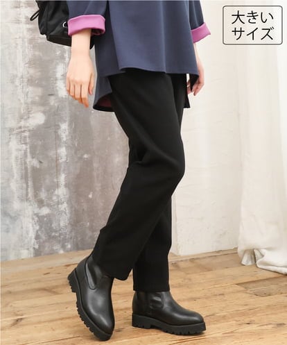 OLLKD06089 eur3 【大きいサイズ】さらさらストレッチストレートパンツ