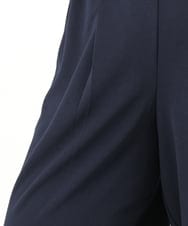 OLLKD09099 eur3(エウルキューブ) 【大きいサイズ/洗える/セットアップ対応】カットジョーゼットワイドパンツ ネイビー