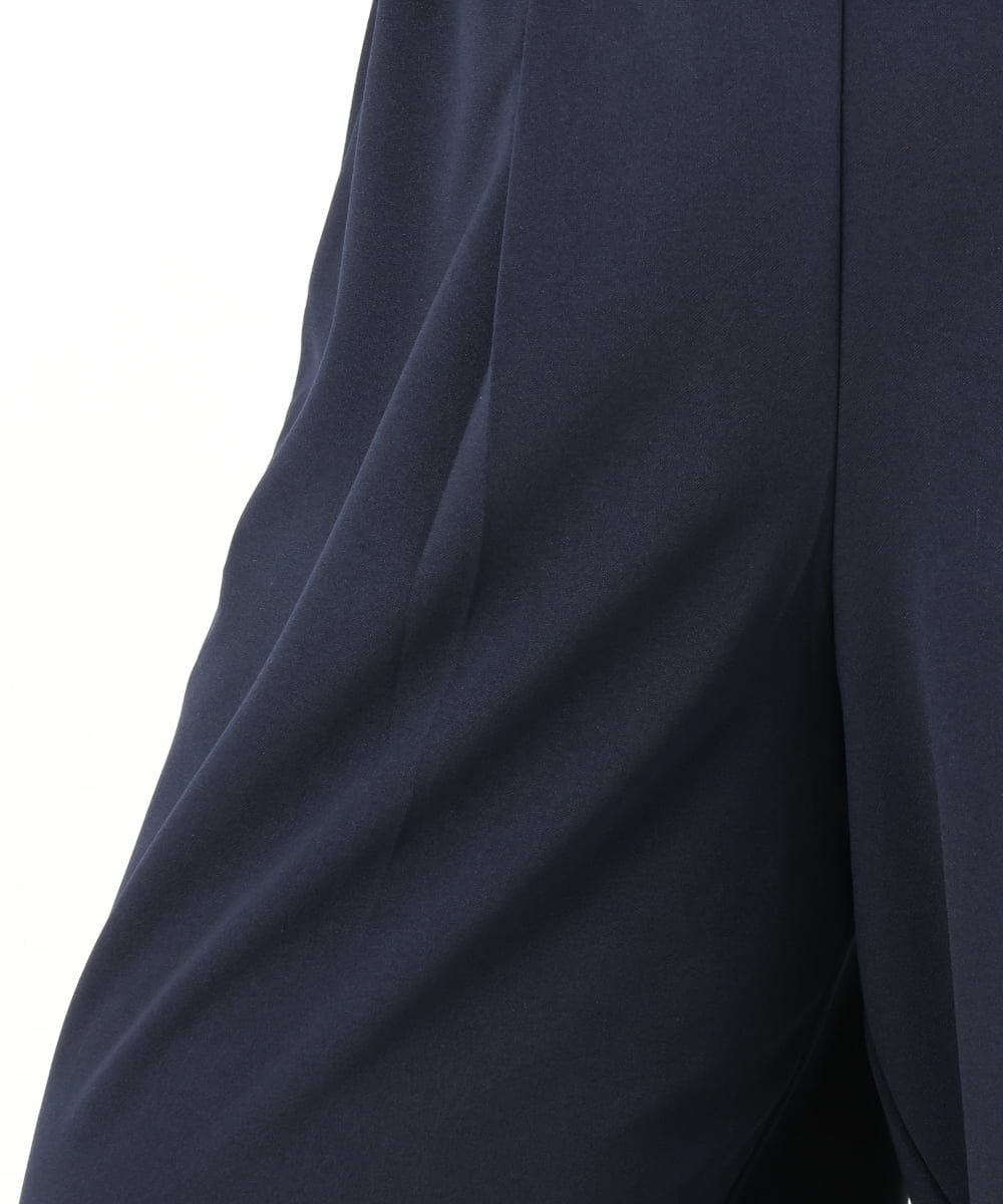 OLLKD09099 eur3(エウルキューブ) 【大きいサイズ/洗える/セットアップ対応】カットジョーゼットワイドパンツ ネイビー