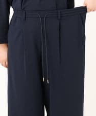 OLLKD09099 eur3(エウルキューブ) 【大きいサイズ/洗える/セットアップ対応】カットジョーゼットワイドパンツ ネイビー