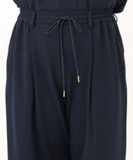 OLLKD09099 eur3(エウルキューブ) 【大きいサイズ/洗える/セットアップ対応】カットジョーゼットワイドパンツ ネイビー