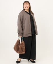 OLLKD09099 eur3(エウルキューブ) 【大きいサイズ/洗える/セットアップ対応】カットジョーゼットワイドパンツ ブラック