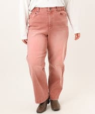 OLLKD13109 eur3(エウルキューブ) 【大きいサイズ/洗える】カラーストレッチデニム ライトピンク