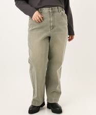 OLLKD13109 eur3(エウルキューブ) 【大きいサイズ/洗える】カラーストレッチデニム カーキ