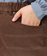 OLLKD13109 eur3(エウルキューブ) 【大きいサイズ/洗える】カラーストレッチデニム ダークブラウン