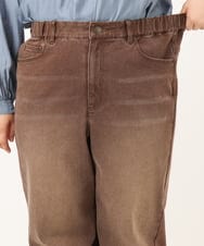 OLLKD13109 eur3(エウルキューブ) 【大きいサイズ/洗える】カラーストレッチデニム ダークブラウン