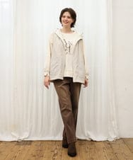 OLLKD13109 eur3(エウルキューブ) 【大きいサイズ/洗える】カラーストレッチデニム ダークブラウン