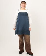 OLLKD13109 eur3(エウルキューブ) 【大きいサイズ/洗える】カラーストレッチデニム ダークブラウン