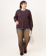 OLLKD13109 eur3(エウルキューブ) 【大きいサイズ/洗える】カラーストレッチデニム ダークブラウン