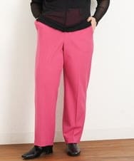 OLLKP01090 eur3(エウルキューブ) 【雑誌掲載】【大きいサイズ】定番美脚ストレートパンツ ピンク(03)