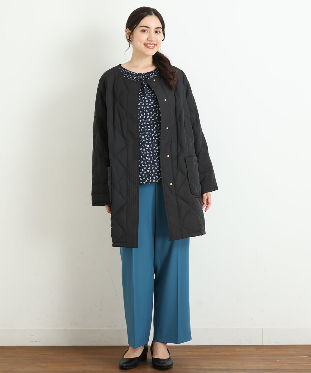OLLKP01090 eur3(エウルキューブ) 【雑誌掲載】【大きいサイズ】定番美脚ストレートパンツ ブルー(55)