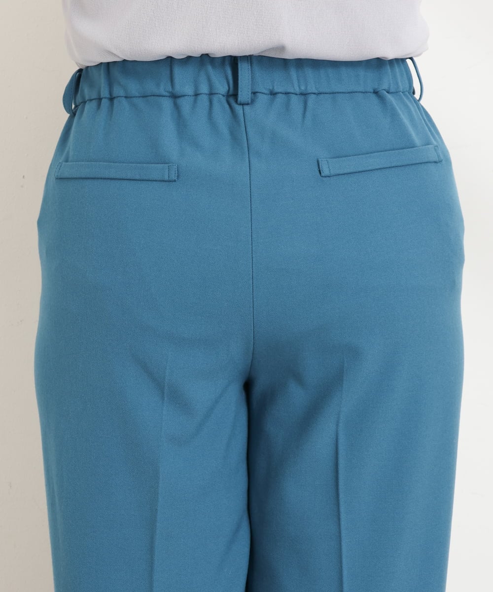 OLLKP01090 eur3(エウルキューブ) 【雑誌掲載】【大きいサイズ】定番美脚ストレートパンツ ブルー(55)