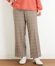 OLLKP01090 eur3(エウルキューブ) 【雑誌掲載】【大きいサイズ】定番美脚ストレートパンツ ベージュ(82)