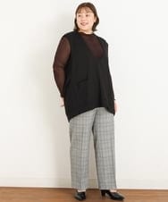OLLKP01090 eur3(エウルキューブ) 【雑誌掲載】【大きいサイズ】定番美脚ストレートパンツ グレー(92)